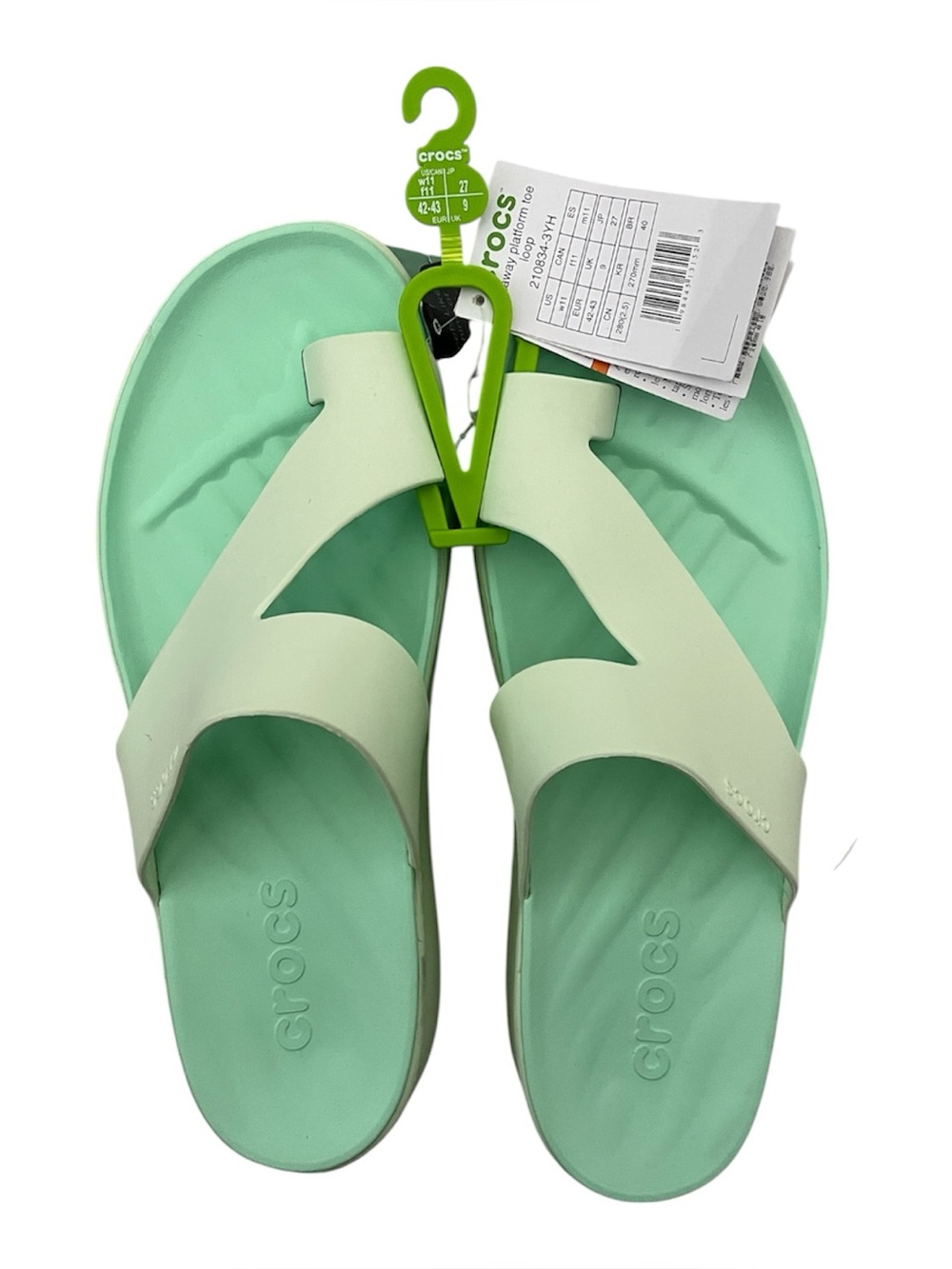 Crocs Getaway Toe Loop Platform Jade Tint Sandals Women’s 11 NEW WITH TAG